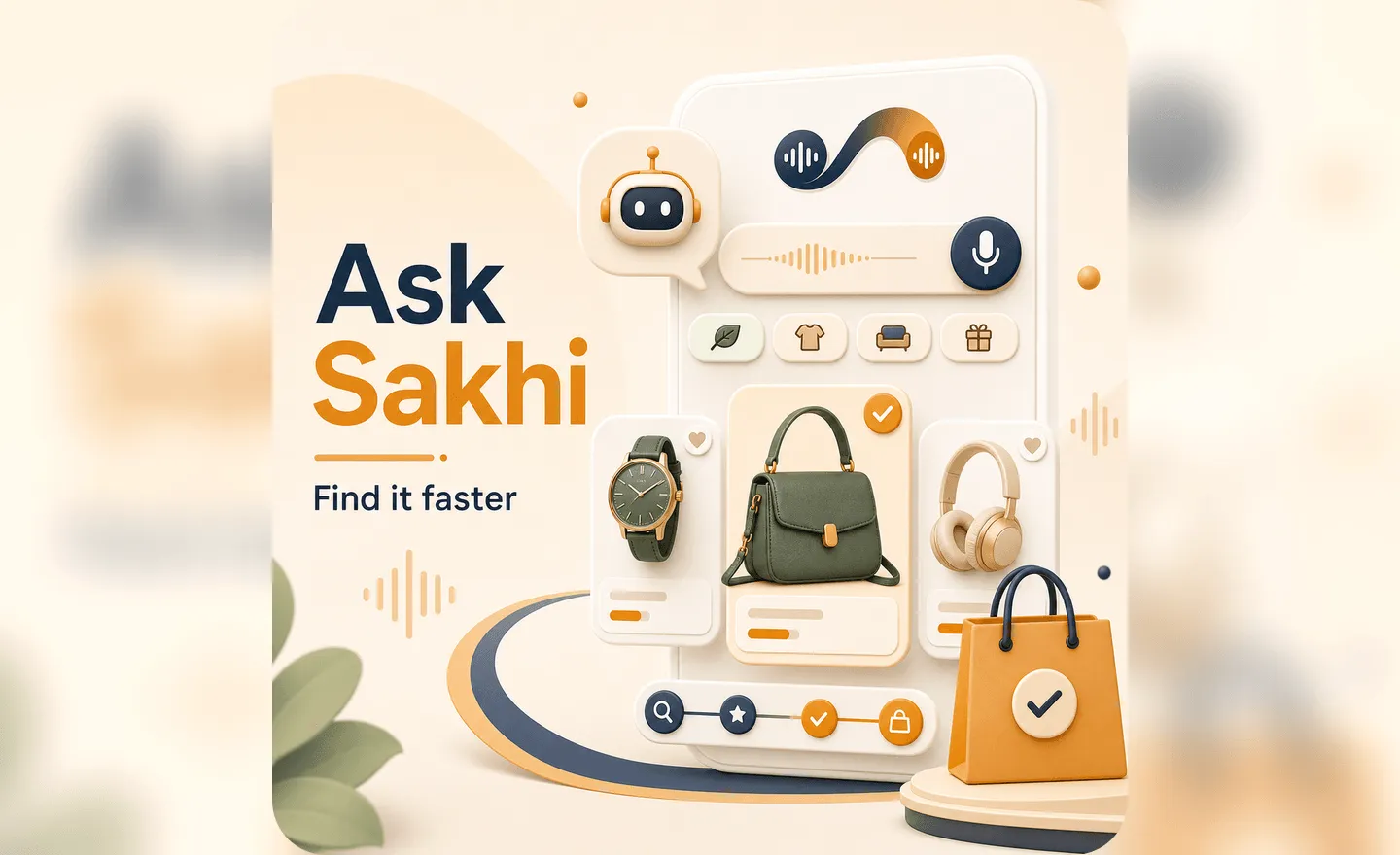 Seathu app screen showing Sakhi, the AI shopping assistant
